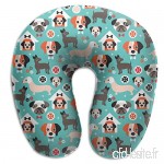 Travel Pillow Adorable Gender Neutral Puppy Illustration Dogs Illustration Memory Foam U Neck Pillow for Lightweight Support in Airplane Car Train Bus - B07VD48WWH